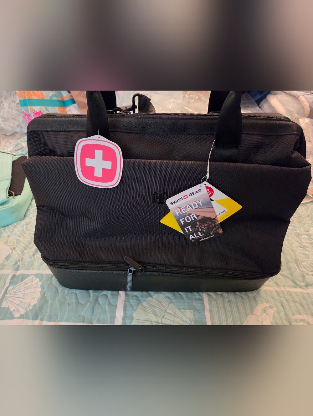 Brand new Swiss gear black canvas weekender bag